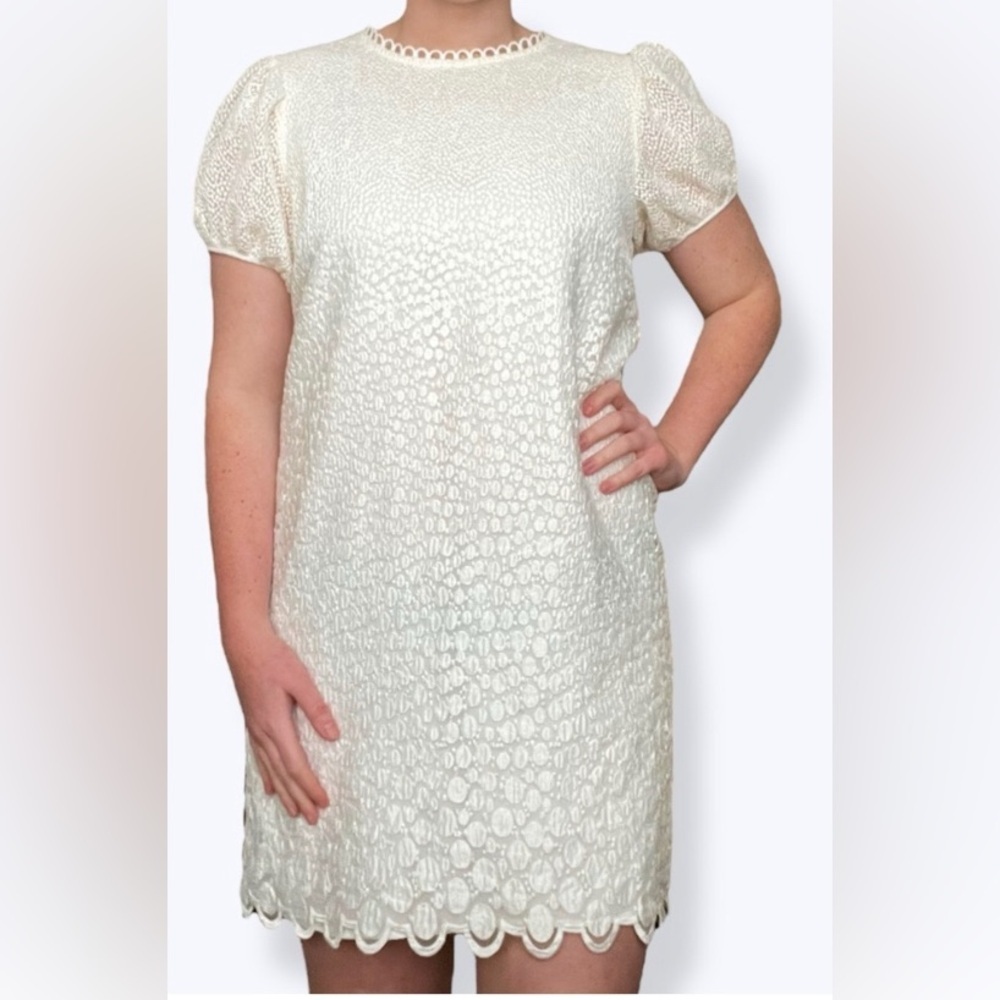 A Loves A White Embroidered Eyelet Dress L